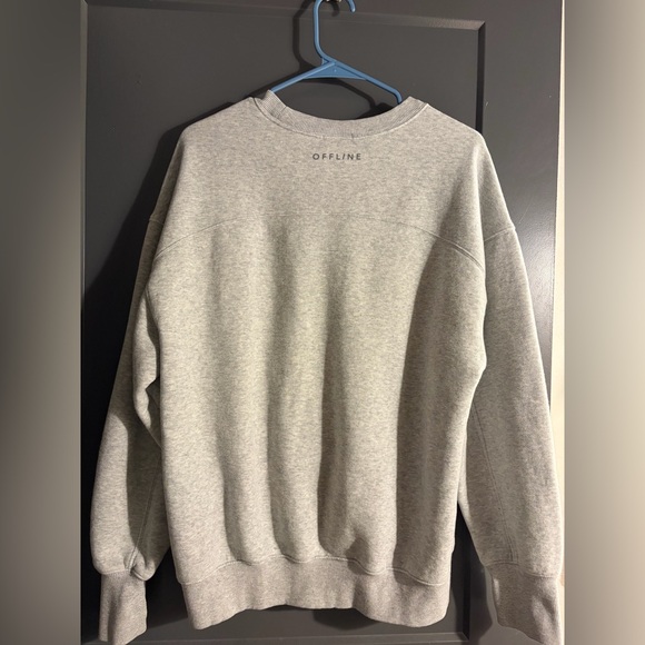 OFFLINE By Aerie Cloud Fleece Oversized Crewneck Sweatshirt Grey XS - Picture 6 of 6